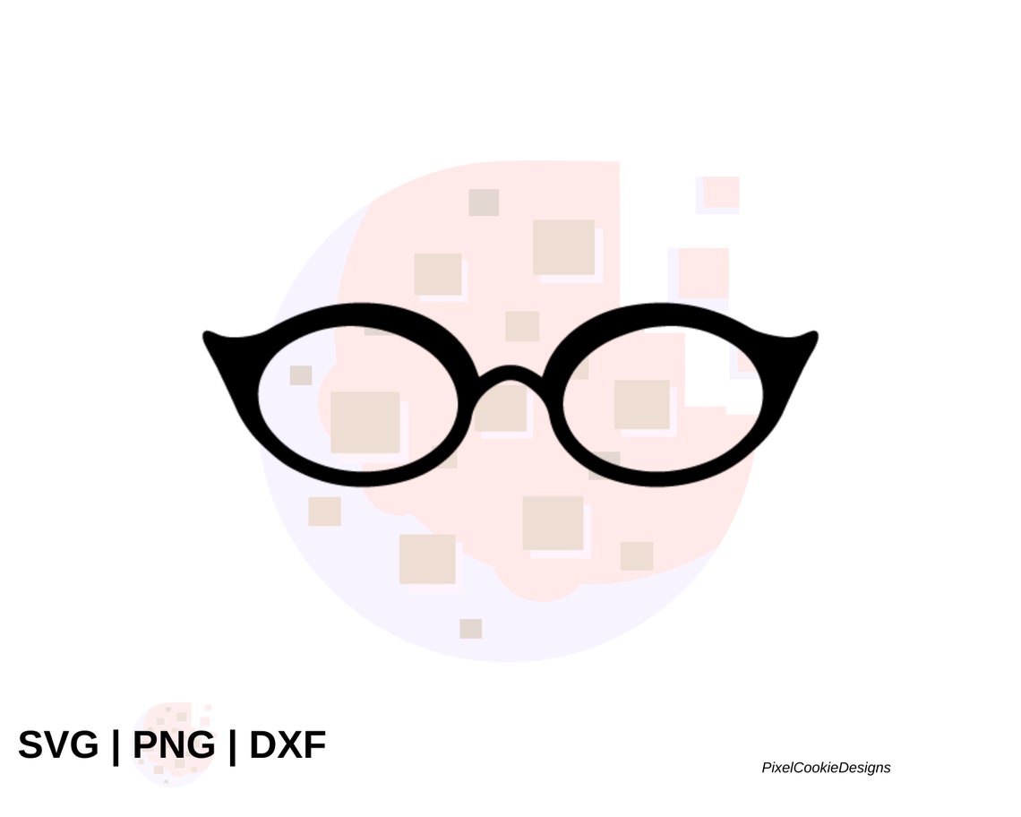 Cat Eye Glasses SVG Clipart Vector Glasses SVG PNG Etsy
