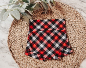 Red,Black, and white Plaid Bummies/Diaper Covers/Shorties
