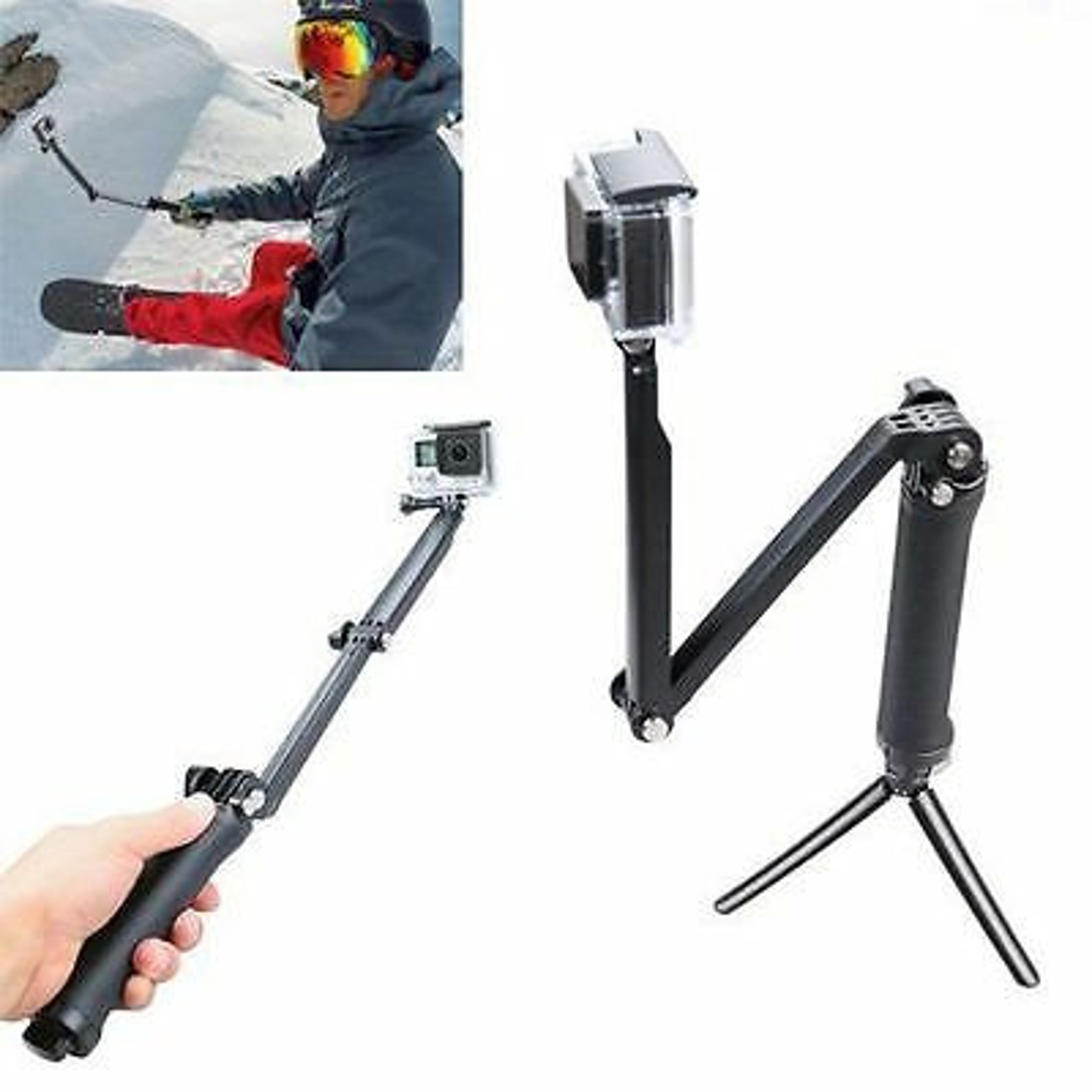 3 in1 Selfie Stick for GoPro Hero 8 7 6 5 4 2 Black 4 Sports Etsy