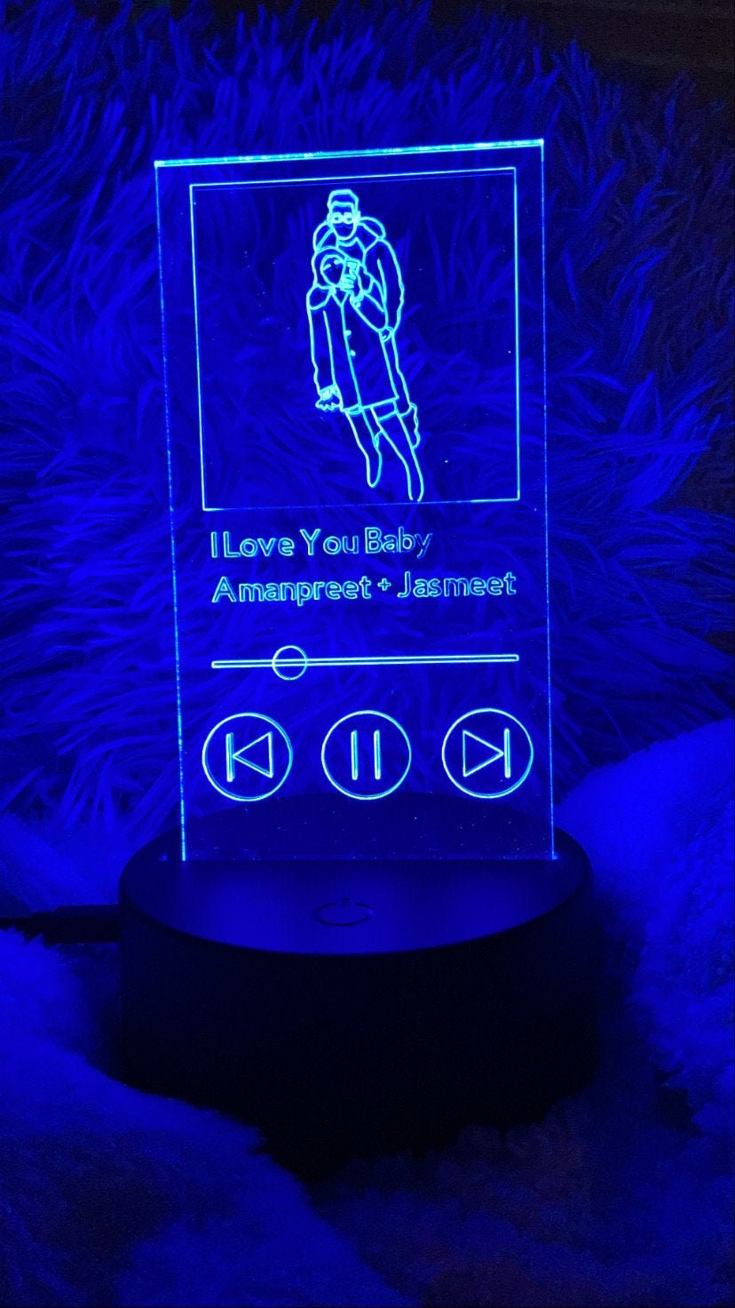 Custom Album Cover LED Lamp Personalized Picture Etsy