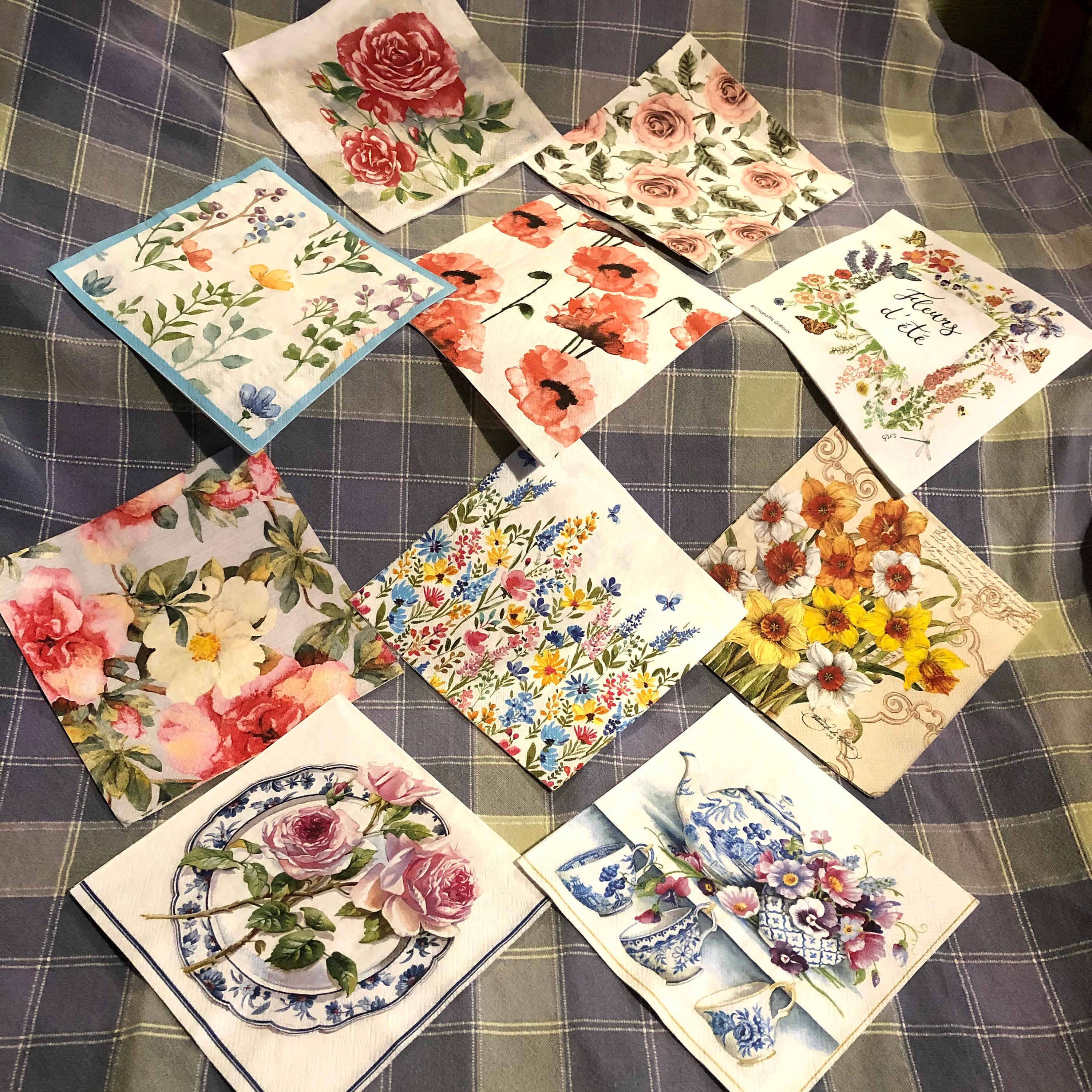 10 Napkins for Decoupage mixed Bundle Flowers Etsy
