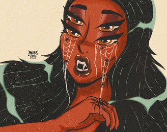 Crying spiders - Art print Matte / Rainbow