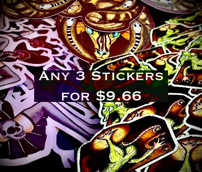 Die cut vinyl gothic sticker pack dark macabre edgy sexual sexy Any Three Stickers