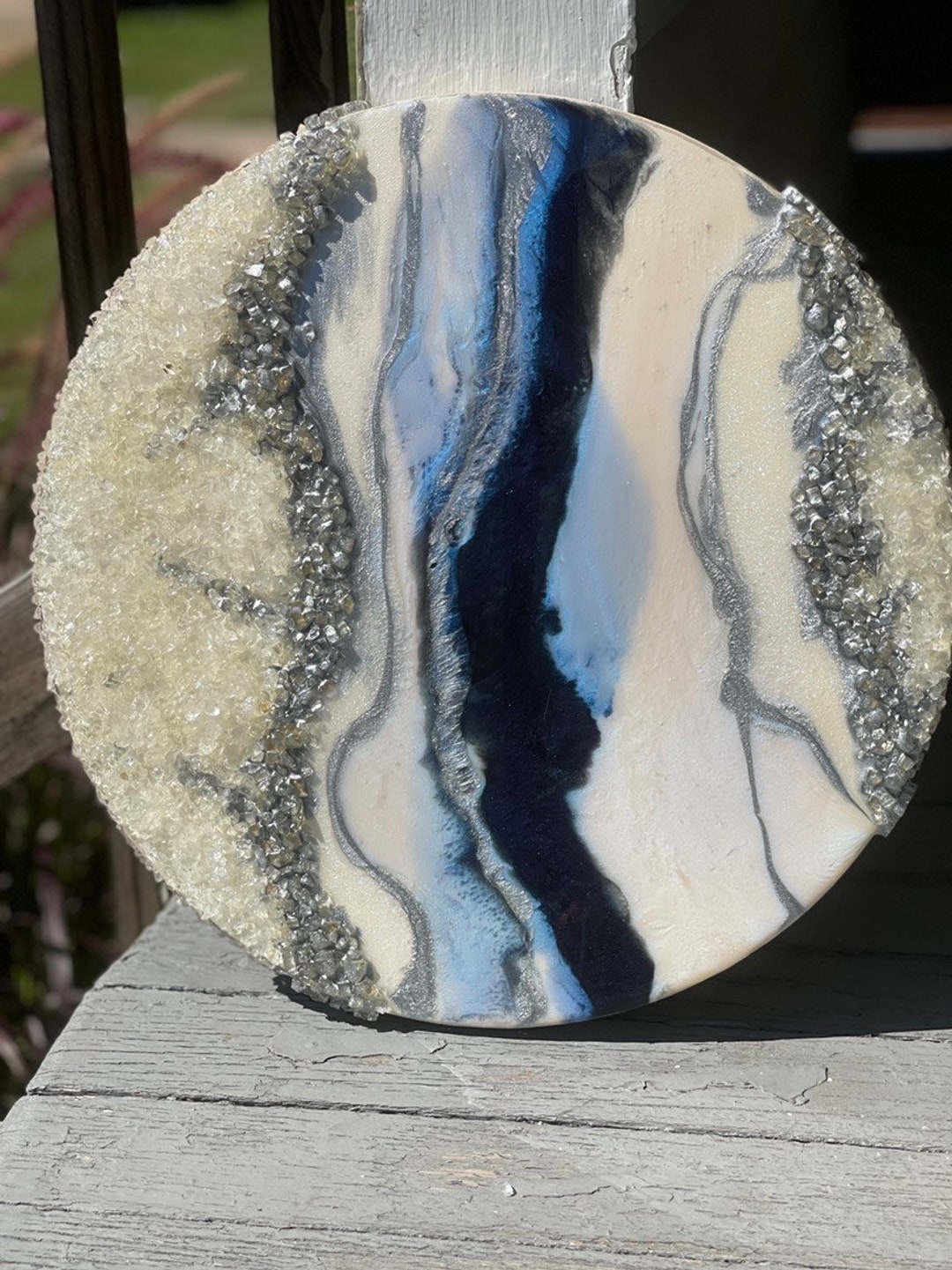 Magical Blue Resin Art Triangle - Etsy