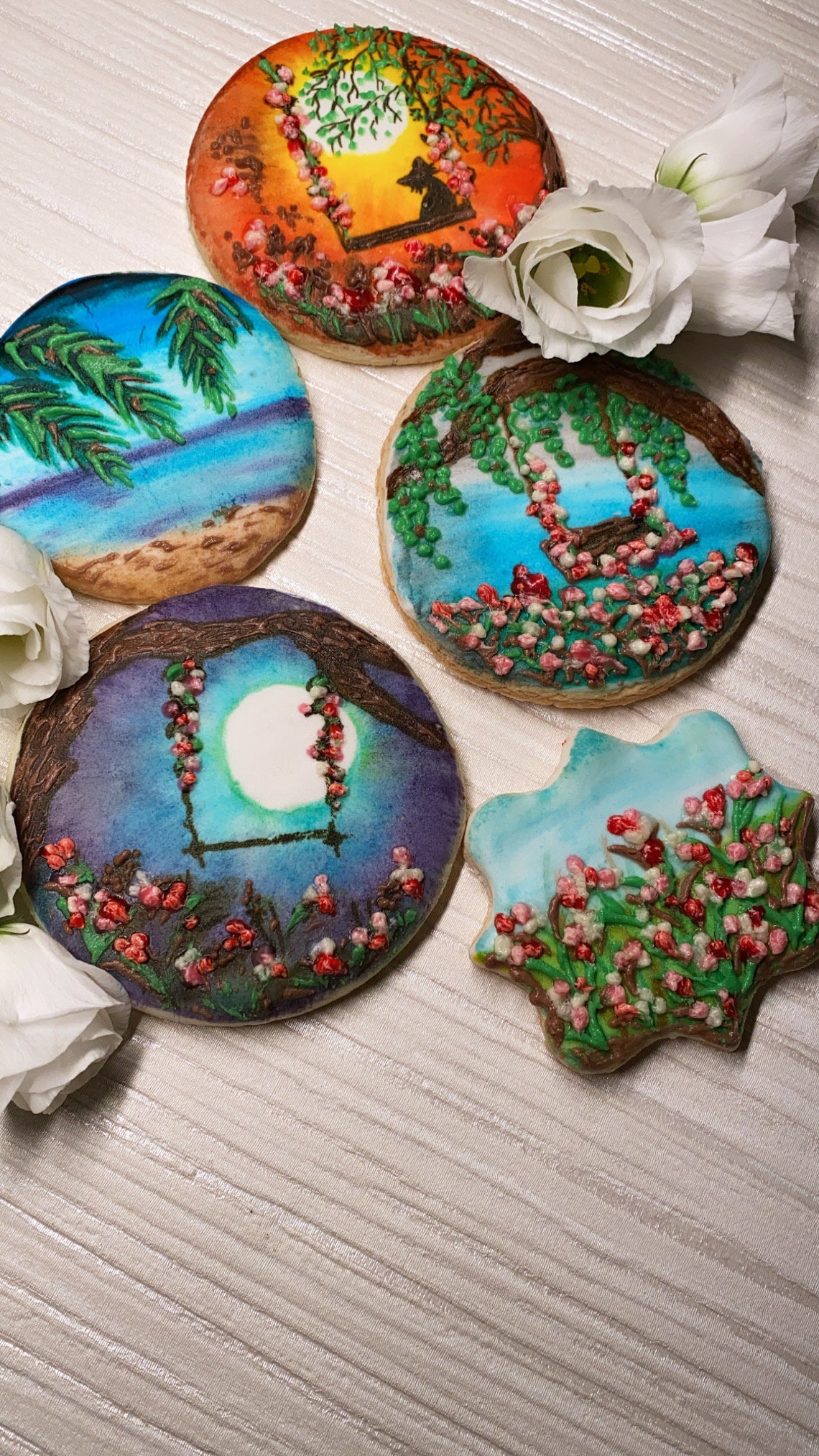 5 Hand painted sugar cookies Etsy
