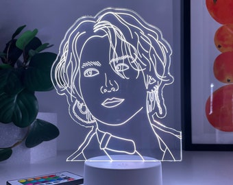 Jungkook BTS Face Sketch LED Night Light