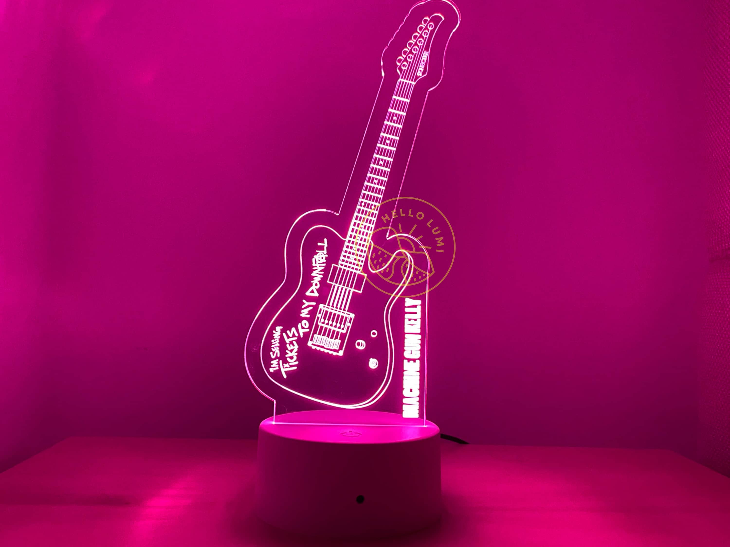 Nachtlicht Kind Junge Mädchen Dekoration LED Illusionen 3D Lampe Licht  Multicolor Home Office USB Kabel 7 Farben ändern Weihnachten  Geburtstagsgeschenk, Gitarre