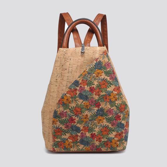 Unique Artisan Cork Backpack Cork Backpack, Patterned Vegan Backpack - Etsy main image 2