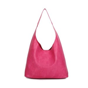 Dual Vegan Damen Hobo Tasche Geräumige PU Leder Damen Umhängetasche Mode Handtasche Mädchen Uni Tasche