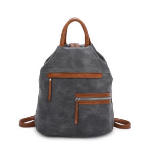 Damen Mädchen Vegan Leder Rucksack Fashion Uni Collage Rucksack | Umhängetasche | Nachhaltige Mode