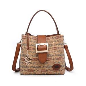 bedruckte Kork Tote Schulter Crossbody vegan Uni Schule Damen Handtasche |Geschenk für sie | Damen Umhängetasche |nachhaltige Mode