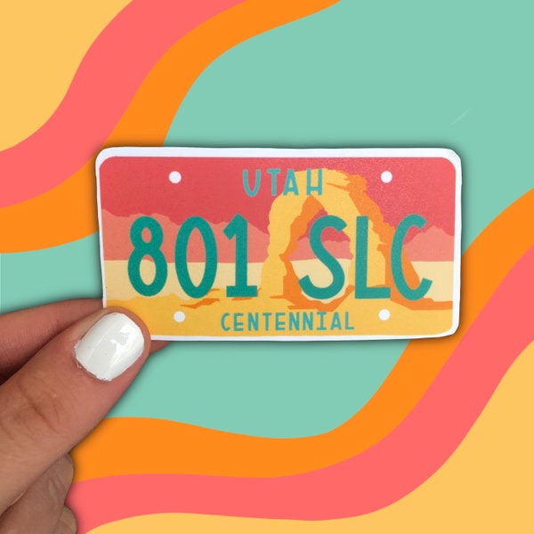 Utah License Plate Sticker | Salt Lake City Sticker| Vinyl Waterproof Sticker