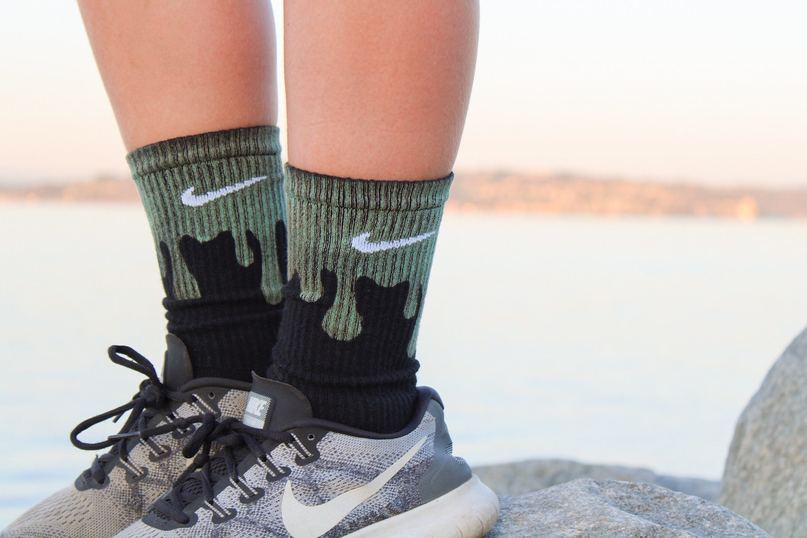 DRIP SOCKS Paint Drip Socks Reverse Tiedye Socks Etsy