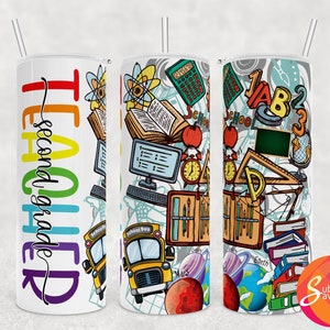 Teacher tumbler wrap, teacher sublimation tumbler design for her, second grade teacher png, christmas tumbler design for teacher, school png