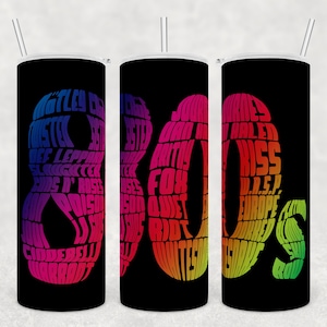 Sublimation tumbler designs download, tumbler png des années 80, groupes de rock rétro, cadeau d’anniversaire pour le meilleur ami, cadeau de jour des mères, wrap tumbler, png
