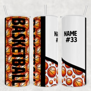 Gobelet à sublimation, gobelet de basket-ball, conception de gobelet maigre de 20 oz, cadeau d’anniversaire pour fils, cadeaux de Pâques pour adolescents, cadeau d’appréciation d’entraîneur