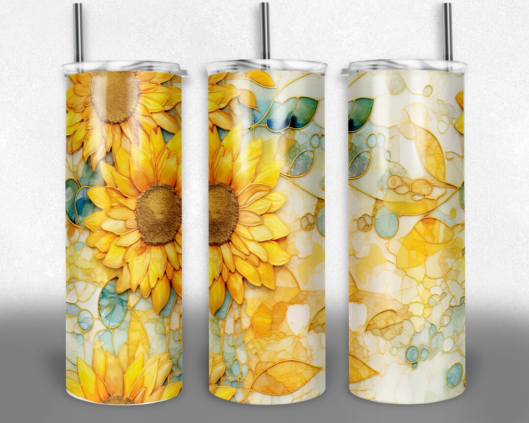 Sunflower Design for Sublimation, Add Your Own Name Tumbler Wrap for 20 ...