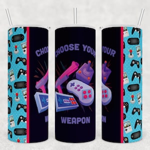 Sublimation Tumbler Gamer, 80er Jahre Videospiele Sublimation Design, Videospiel-Becher, 20 Oz Tumbler, Geburtstagsgeschenk für Junge, Geschenk für Teenager
