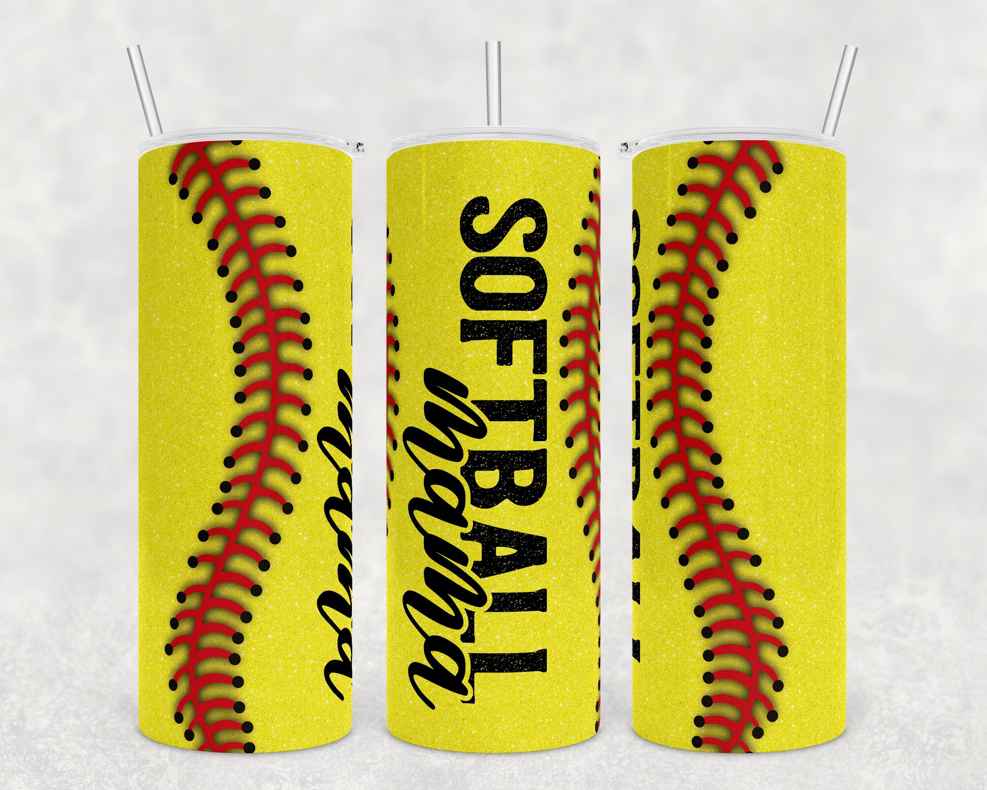 Softball Tumbler Softball Mom Sublimation Tumbler Glitter Etsy