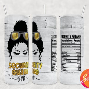 Gobelet de sublimation Security Guard, conception de gobelet maigre de 20 oz, conception de sublimation pour elle, enveloppement de gobelet de valeur nutritive pour femme