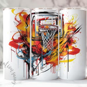 Conception de gobelet de basket-ball, gobelet à sublimation bball pour un garçon, cadeau d'entraîneur pour elle, gobelet skinny 20 oz pour femme, impressions numériques
