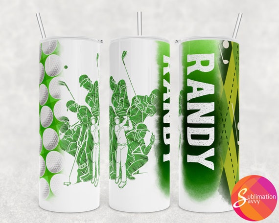 Golf sublimation tumbler design for him, 20 oz skinny straight wrap for golfer, christmas tumbler wrap for husband, tumbler download