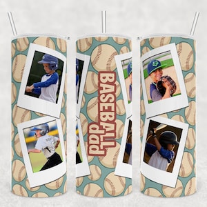 20 Unzen dünne Becher Bilderrahmen, Papa Baseball-Becher, Geburtstagsgeschenk für Mann, Ostern Geschenke Papa, Trainer vorhanden, anpassbare Becher