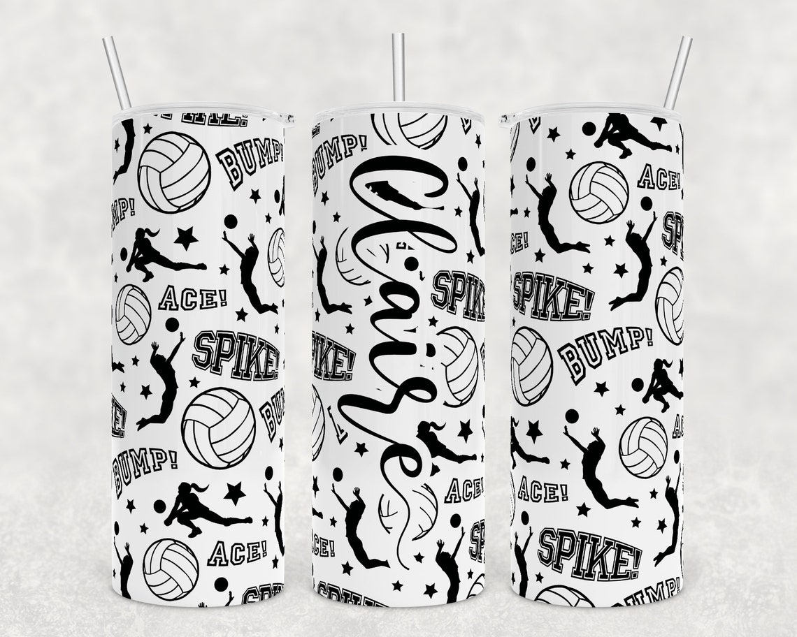 Volleyball Sublimation Tumbler Files 20 Oz Skinny Tumbler Etsy Australia