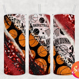 Descarga del vaso de sublimación de baloncesto, envoltura del vaso de baloncesto, diseño de 20 oz, vaso Chrsitmas para hijo, regalo de agradecimiento del entrenador femenino