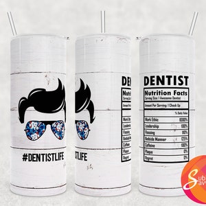 Png de vie dentaire masculine, conception de sublimation pour le tumbler de 20 oz, cadeau de félicitations pour le mari, les faits de nutrition de tumbler de sublimation enveloppent pour le frère