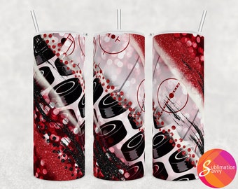 Hockey sublimation tumbler, hockey tumbler wrap, 20 oz design, diy birthday gift for her, digital download for woman, Customizable