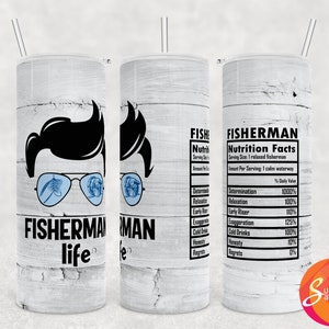 Emballage de gobelet de pêche, conception pour gobelet de 20 oz, cadeau de gobelet de Noël pour mari, valeur nutritive tumbler téléchargement numérique pour lui