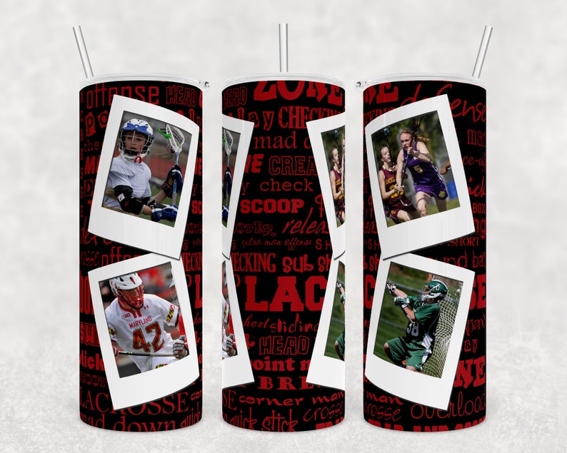 lacrosse tumbler lacrosse mom gift picture tumbler design 20 oz skinny sublimation design birthday gift for her customizable gift idea