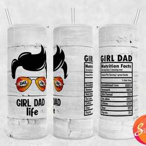 Designs de copos de sublimação para homens, embrulho de copo de natal para ele, copo de pai de menina png, fatos nutricionais png, download de copo para pai
