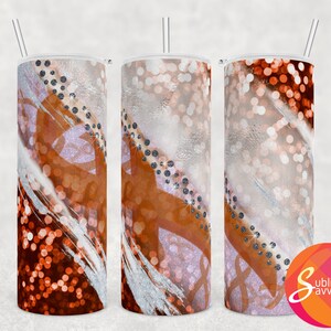 20 oz skinny tumbler sublimation design, leukemia cancer awareness, cancer tumbler wrap for her, orange cancer ribbon, diy gift for woman