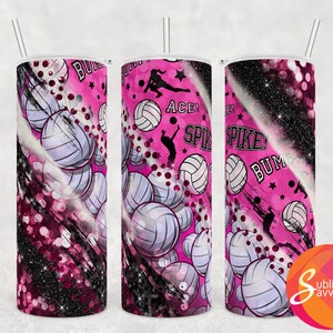 Volleyball tumbler design, sublimation tumbler for girl, volleyball coach gift for her, 20 oz skinny tumbler, diy birthday gift for woman