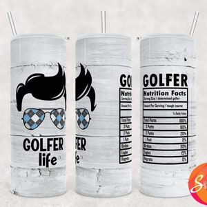 Golf tumbler wrap, golf png pour 20 oz tumbler, cadeau d’anniversaire pour mari, valeurs nutritives tumbler téléchargement numérique pour lui