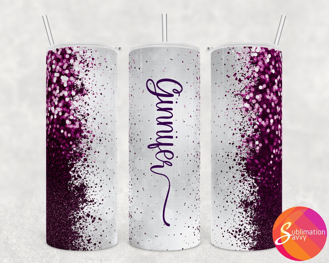 Glitter Sublimation Tumbler Design Personalize With Names Etsy
