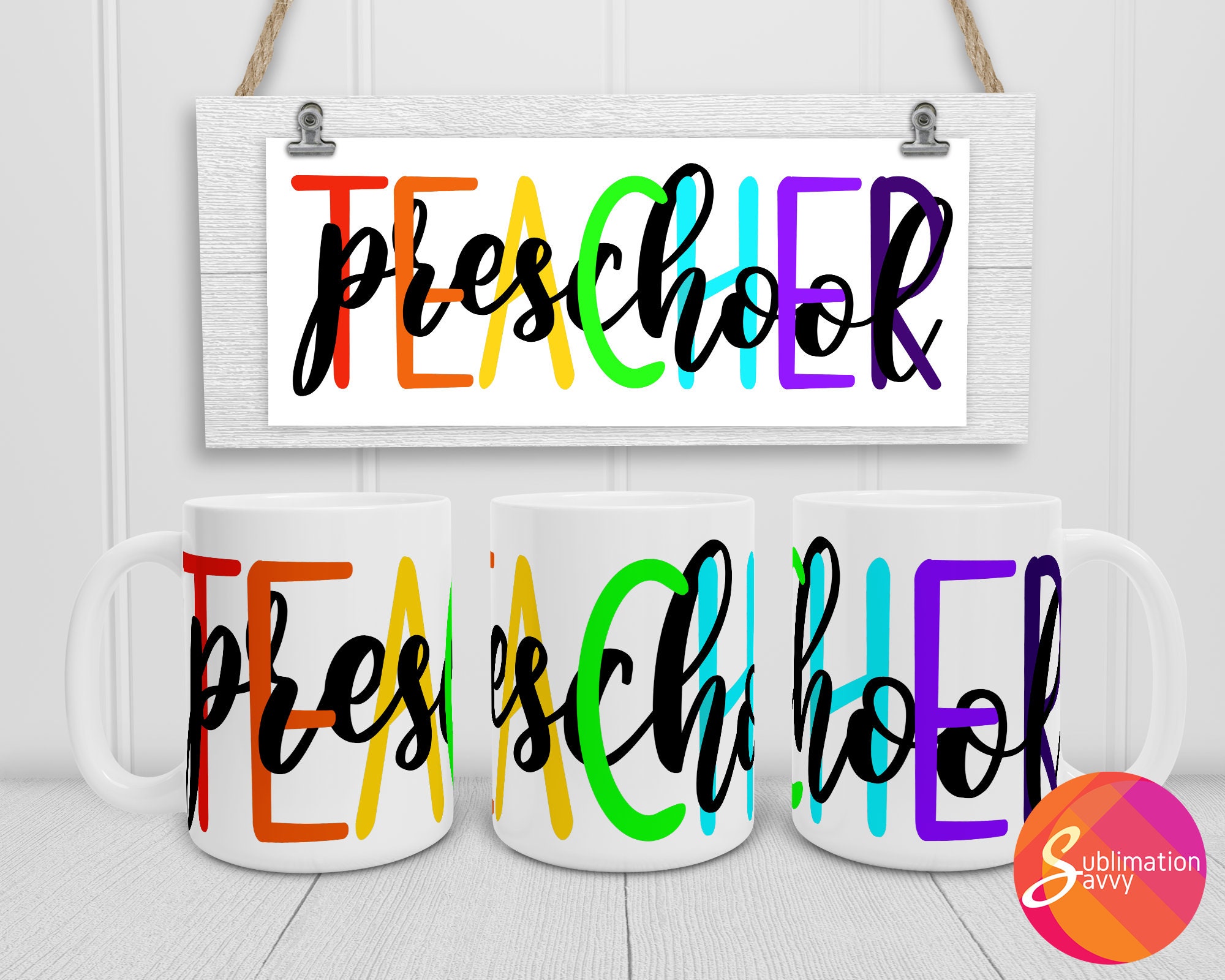 Preschool Teacher Sublimation for 15 Oz Cricut Mug Coffee Mug Etsy UK
