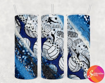 Volleyball tumbler design, sublimation tumbler for girl, volleyball coach gift for her, 20 oz skinny tumbler, diy birthday gift for woman