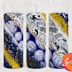 Volleyball tumbler design, sublimation tumbler for girl, volleyball coach gift for her, 20 oz skinny tumbler, Christmas gift for woman
