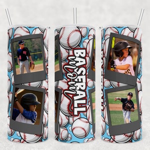 20 oz skinny tumbler picture frame template, Baseball photo tumbler for mom, sublimation tumbler, tumbler for sister, baseball tumbler wrap