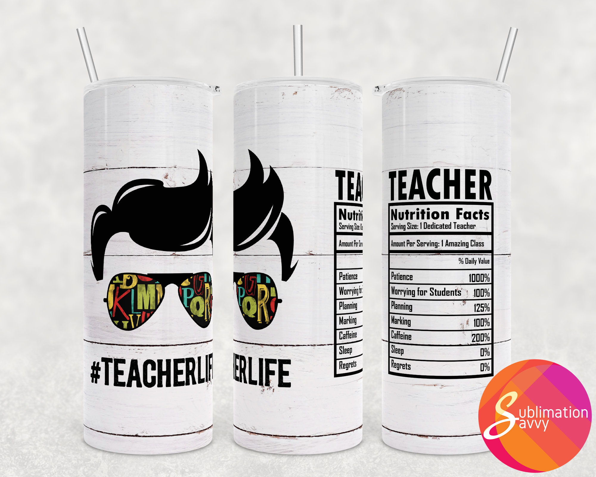Teacher sublimation tumbler designs for 20 oz tumbler wrap Etsy