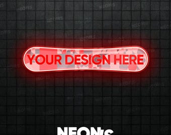 Insegna al neon LED personalizzata a tema snowboard per decorazione murale personalizzata.