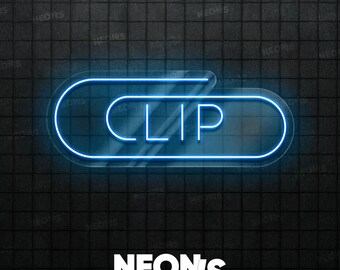 Insegna al neon a LED con graffetta per l'arredamento dell'ufficio.
