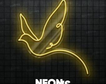 Decorazione murale a LED al neon a forma di colomba - Luce rilassante per l'arredamento di casa