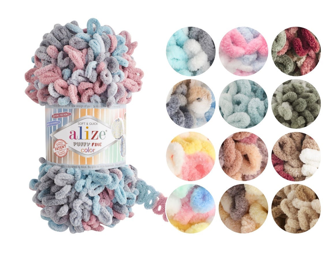 LOOP YARN Bulky Yarn Alize Puffy Fine Color Baby Blanket Etsy
