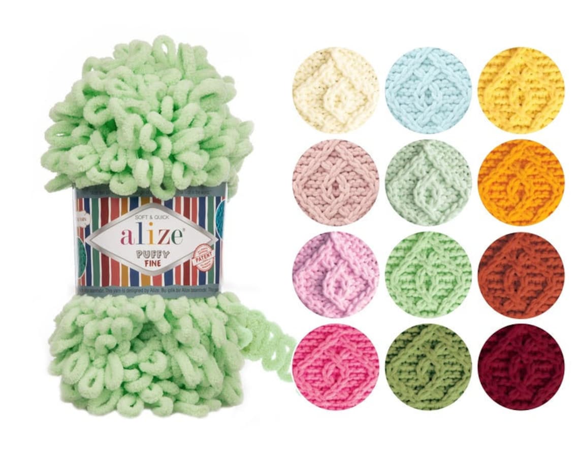 Loopy Loop Yarn Alize Puffy Fine 15.3 Yards Novelty Baby Etsy