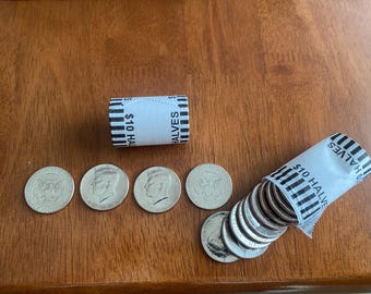 5 rolls 2024 Denver Kennedy Half Dollars OBW Unsearched Bank Wrapped Rolls Coin Hunting