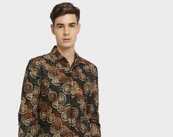 Batik Keris Mens Shirt Made in Indonesia M  Etsy